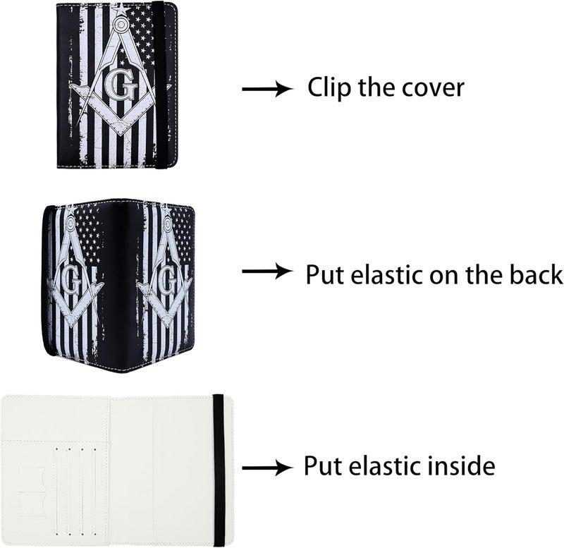 bassyil Passport Holder for Women and Men PU Leather Passport Cover for Travel (Masonic) - Image 4